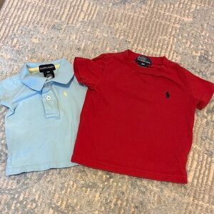 Ralph Lauren Kids Red Tee & Light Blue Polo Set